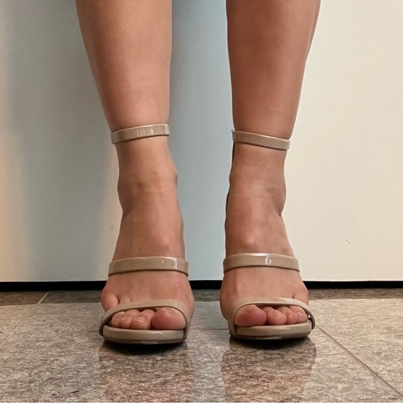 SOLD - Delicious Stiletto Strappy Sandals in Nude - Picture 2 of 7